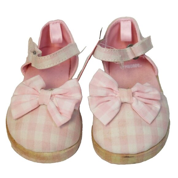 2008 Gymboree Ice Cream Social Easter Pink Gingham Mary Jane Sandals Baby Girl - Picture 1 of 10